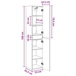 vidaXL Cabinet de Salle de Bain Mural Bois ancien 33 x 34 5 x 160 cm