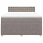 vidaXL Sommier à lattes de lit avec matelas Taupe 160x200 cm Tissu