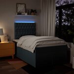 vidaXL Sommier à lattes de lit avec matelas bleu 120x190 cm tissu