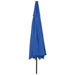 vidaXL Parasol d'extérieur avec LED et mât en métal 400 cm Bleu azuré