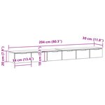 vidaXL Armoires murales 2 Pièces Chêne noir 102x30x20 cm Bois d'ingénierie