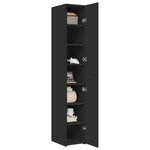 vidaXL Buffet haut noir 30x42 5x185 cm bois d'ingénierie