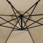 vidaXL Parasol en porte-à-faux LED et mât en acier 300 cm Taupe