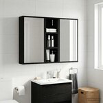 vidaXL Armoire murale de salle de bain Chêne Noir 20 x 16 x 62 5 cm