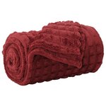 vidaXL Jeté Rouge Bordeaux 150 x 130 cm Toison