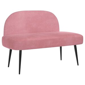 vidaXL Banc rembourré avec dossier Rose 110 x 60 x 76 cm Velours