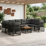 vidaXL Ensemble de canapés d'extérieur 10 pc Noir et Gris foncé
