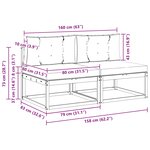 vidaXL Sofa de milieu extérieur avec coussin 2 Pièce Naturel