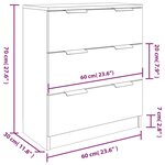 vidaXL Buffets 3 Pièces Blanc Bois d'ingénierie