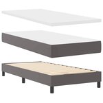 vidaXL Cadre de Lit avec Matelas Gris 100 x 200 cm Faux cuir