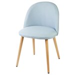 MACARON chaise de salle a manger - Tissu bleu pastel - Scandinave - L 50 x P 50 cm