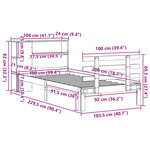 vidaXL Lit bibliothèque sans matelas 100x200 cm bois massif de pin