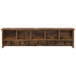 vidaXL Porte-manteau mural avec étagère Montage mural avec stockage Chêne fumé 100 x 16 x 26 cm
