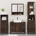 vidaXL Ensemble de meubles de salle de bain 4 Pièces chêne marron