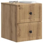 vidaXL Cabinet de chevet mural 2 pc Chêne artisanal 33 x 34 5 x 40 cm