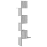 vidaXL Étagère d'angle murale sonoma gris 32x32x127 5 cm