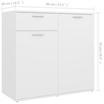 vidaXL Buffet blanc 80x36x75 cm bois d'ingénierie