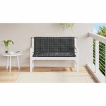 vidaXL Coussins de banc de jardin lot de 2 carreaux noir 120x50x7 cm