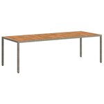 vidaXL Table de Jardin Gris 250 x 100 x 75 cm polyrotin