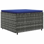 vidaXL Salon de jardin 8 Pièces avec coussins Gris Résine tressée