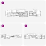 vidaXL Ensemble de canapés d'extérieur 7 Pièces Naturel et Anthracite