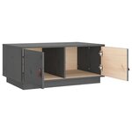 vidaXL Table basse Gris 80x50x35 cm Bois massif de pin