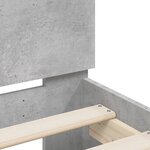 vidaXL Cadre de lit avec tête de lit et LED gris béton 120x200 cm