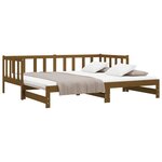 vidaXL Lit coulissant sans matelas marron miel 2x(90x190) cm