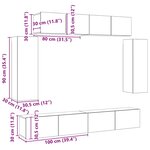 vidaXL Ensemble de meuble TV 6 Pièces Blanc Bois d'ingénierie