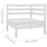 vidaXL Canapé d'angle de jardin blanc bois de pin massif