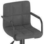 vidaXL Tabouret de bar Gris foncé Velours