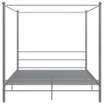 vidaXL Cadre de lit à baldaquin sans matelas gris métal 180x200 cm