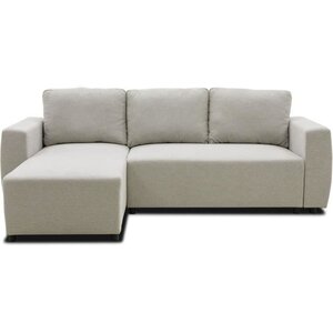 Canapé d'angle convertible réversible 3-4 places - PHARELL - Tissu beige - Coffre de rangement - 224 x 155 x 85 cm