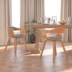 vidaXL Chaises à manger lot de 2 taupe bois courbé et tissu