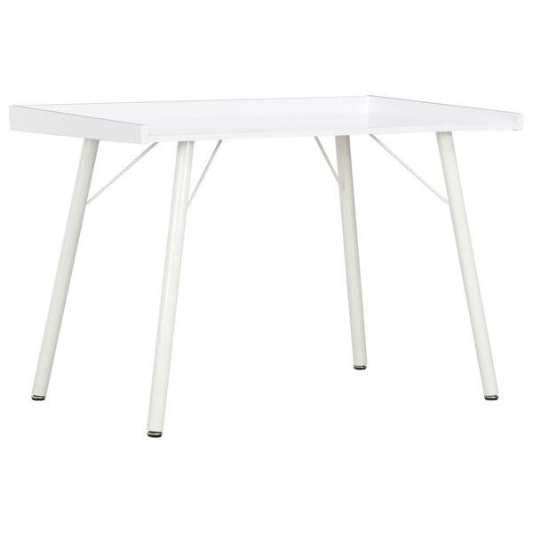 Bureau table poste de travail meuble d'ordinateur informatique étude 90 x 50 x 79 cm blanc 02_0023530
