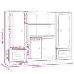 vidaXL Buffets 3 Pièces blanc bois d'ingénierie