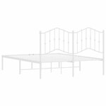 vidaXL Cadre de lit métal sans matelas et tête de lit blanc 140x200 cm