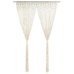 vidaXL Rideau en macramé 140x240 cm Coton