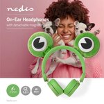 Casque filaire | Câble rond de 1,2 m | Oreillette | Oreilles magnétiques amovibles | Freddy Frog | Vert