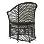 vidaXL Salon de jardin 2 Pièces avec coussins Noir Résine tressée