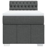 vidaXL Sommier à lattes de lit avec matelas Gris foncé 100x200cm Tissu