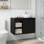 vidaXL Meuble de Salle de Bain In-between Chêne noir 30 x 44 5 x 50 cm