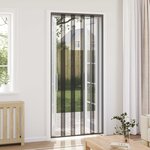 vidaXL Écran de porte insectes avec rideau en maille Noir polyester