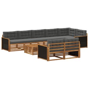 vidaXL Ensemble de canapés d'extérieur avec coussin 9 Pièces