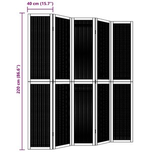 vidaXL Cloison de séparation 5 panneaux marron bois paulownia massif