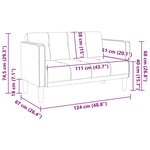 vidaXL Canapé deux places Jaune 111 cm Velours