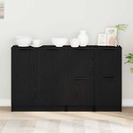 vidaXL Buffet Chêne noir 180 x 30 x 70 cm Bois d'ingénierie