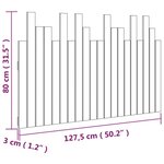 vidaXL Tête de lit murale Noir 127 5x3x80 cm Bois massif de pin