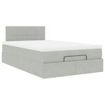 vidaXL Lit ottoman avec matelas et LED gris clair 120x190cm velours