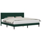 vidaXL Cadre de lit avec tête de lit Vert foncé 200 x 200 cm Velours